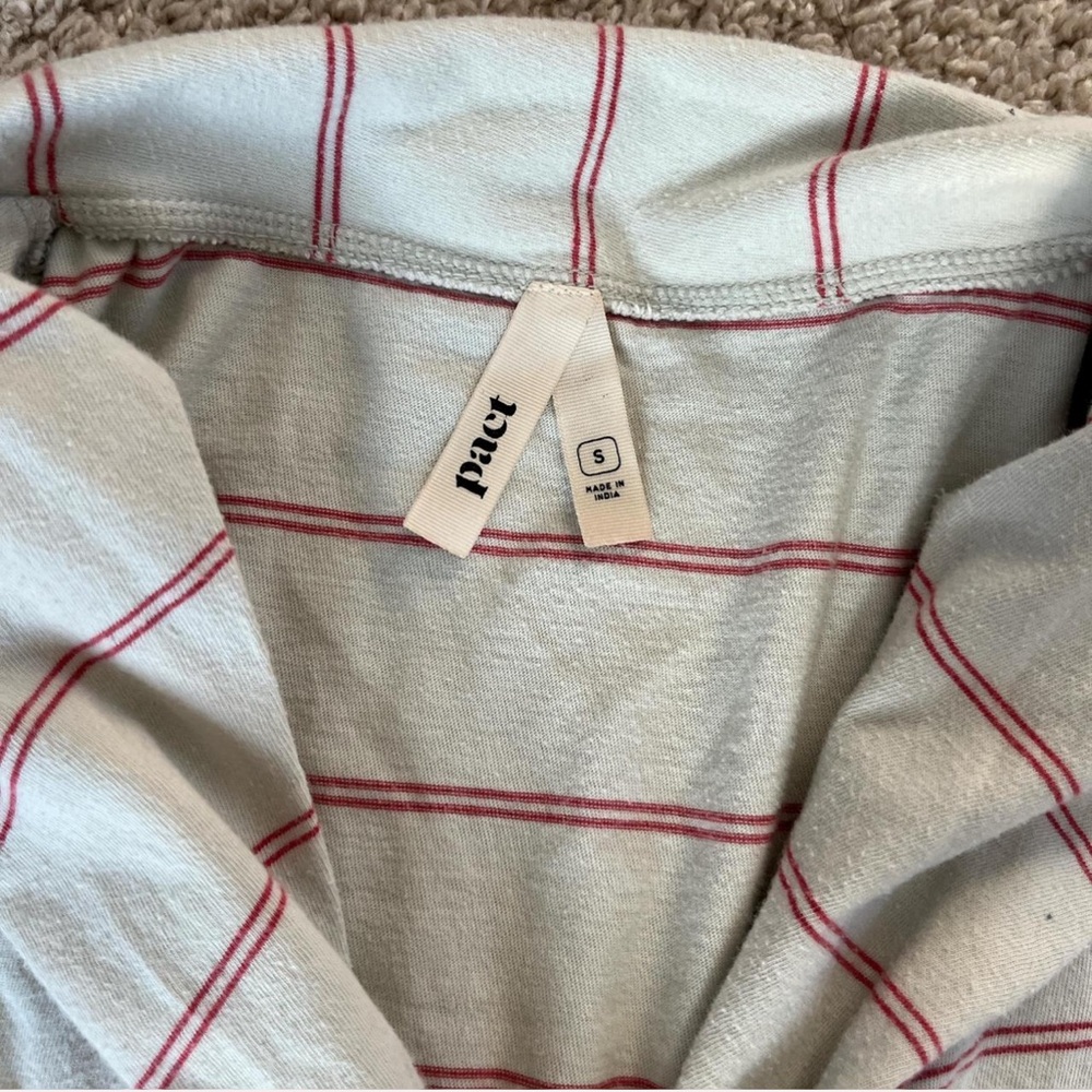 ‼️GUC: Pact Organic Women's Striped All Ease Sleep Matching Set - Picture 4 of 5
